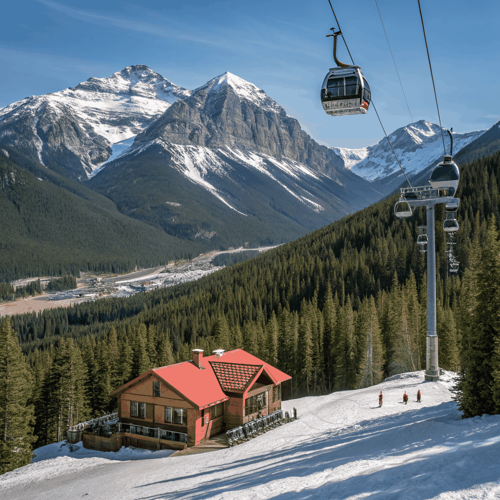 Alpine coaster winding through mountain trees