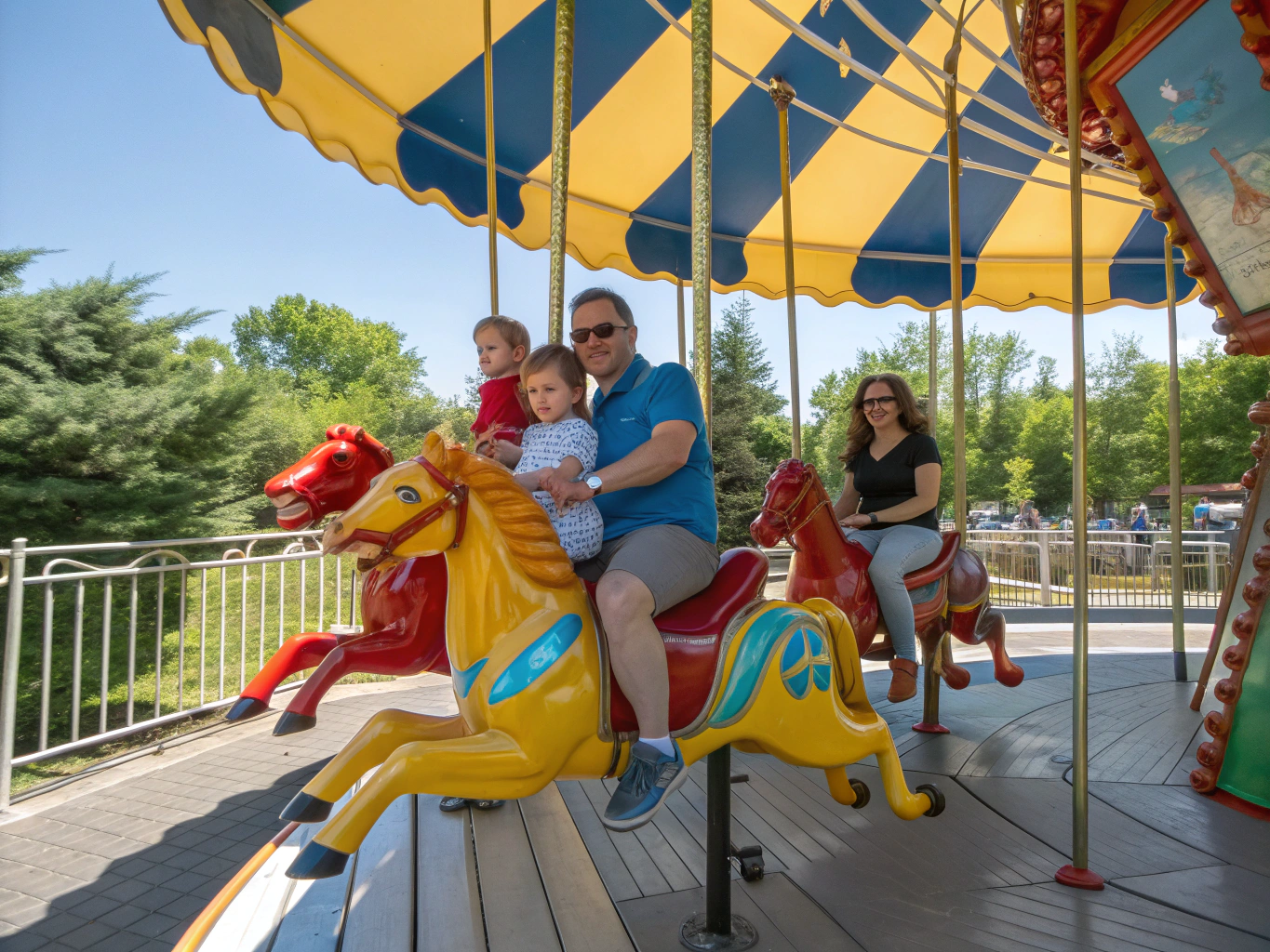 Happy family enjoying a sunny day at a Pigeon Forge theme park