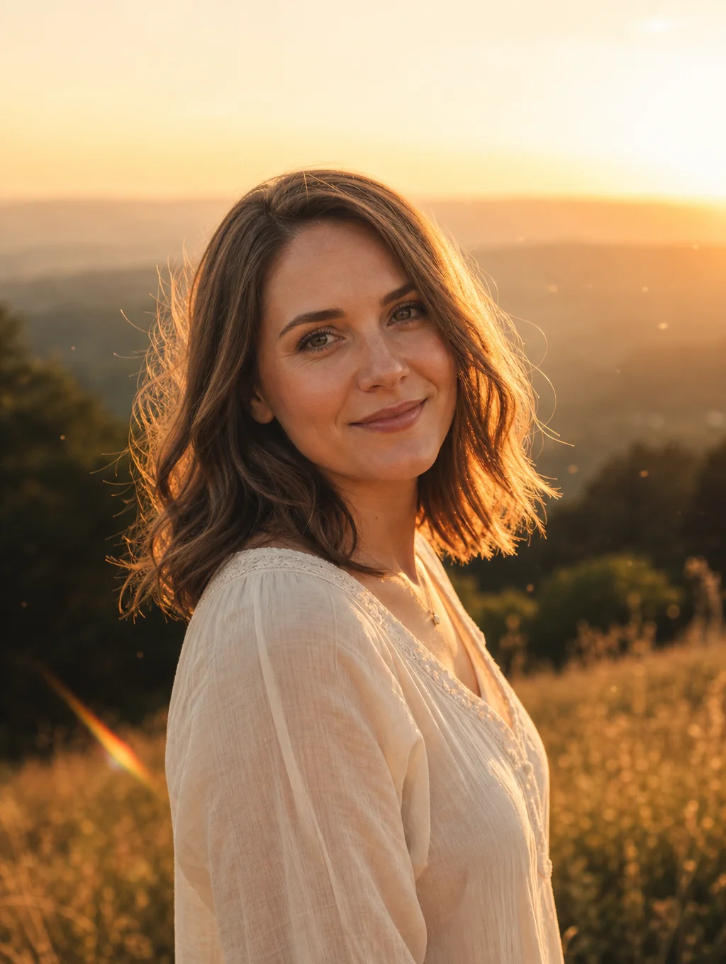 Portrait of Guide Sarah standing on a scenic overlook in the Great Smoky Mountains