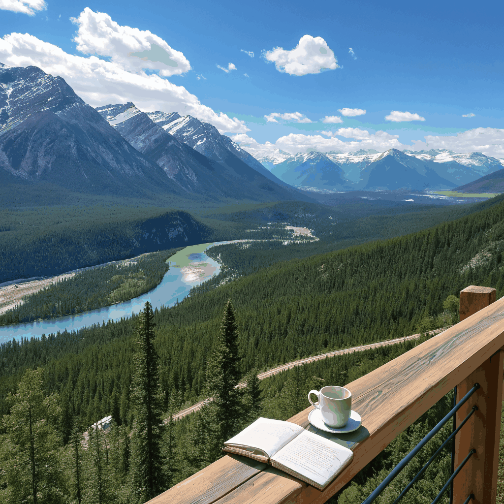 Panoramic mountain views from SkyLand Ranch