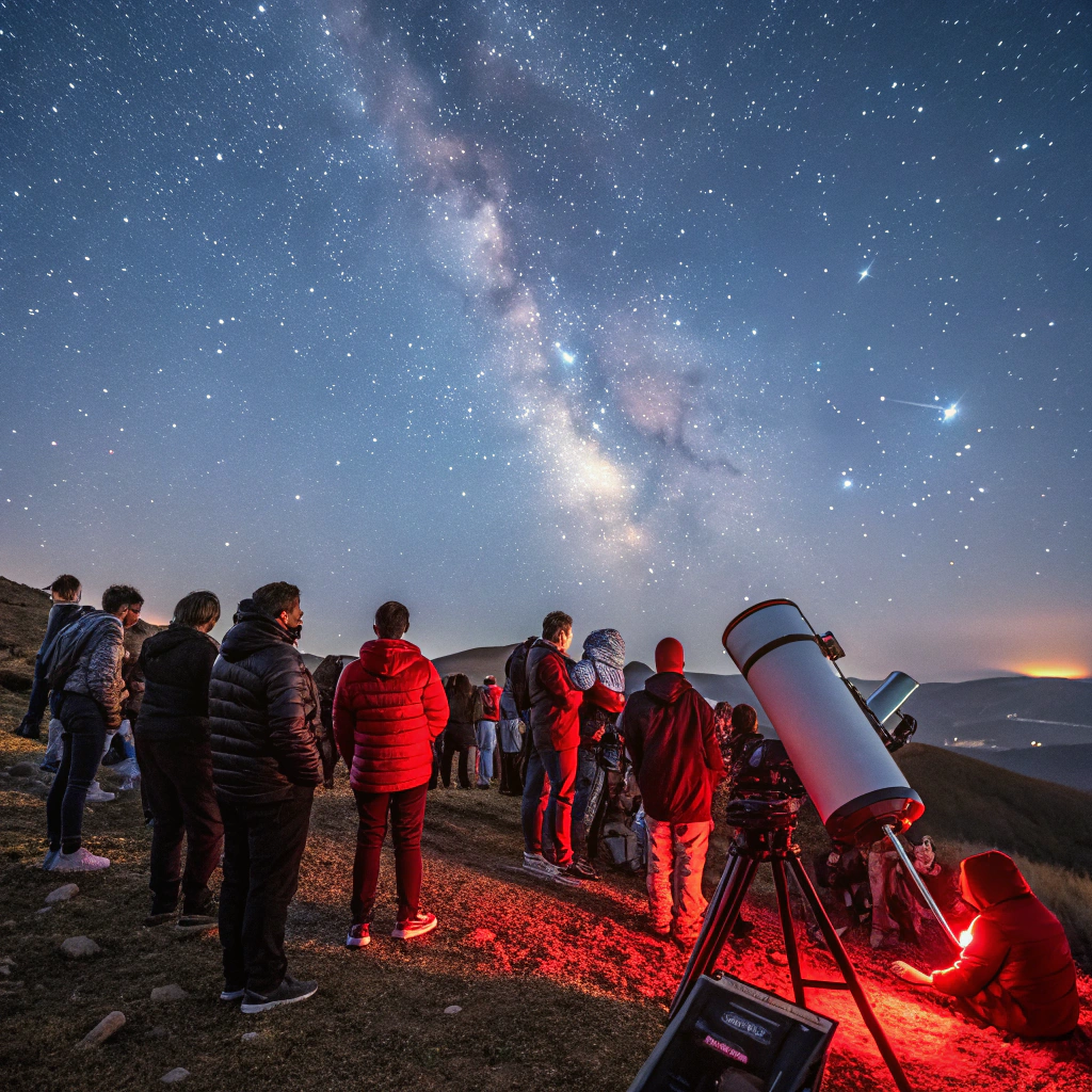 Clear night sky filled with stars over the Smoky Mountain ridges