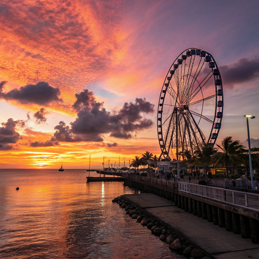 The Island ferris wheel at sunset in Pigeon Forge